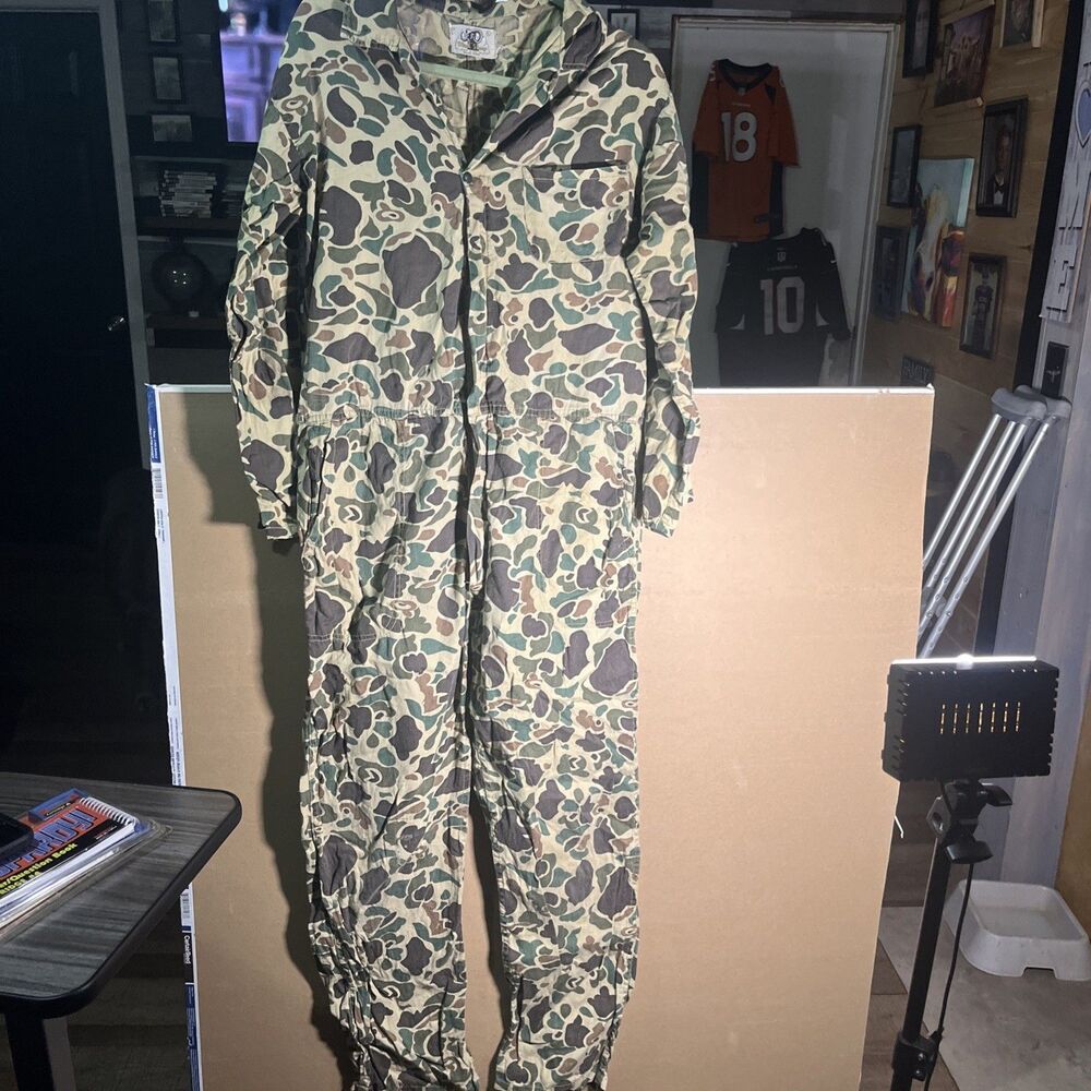 Vintage Black Sheep Cotton Tan Frog Camo Coveralls Jumpsuit Large (sku 42)